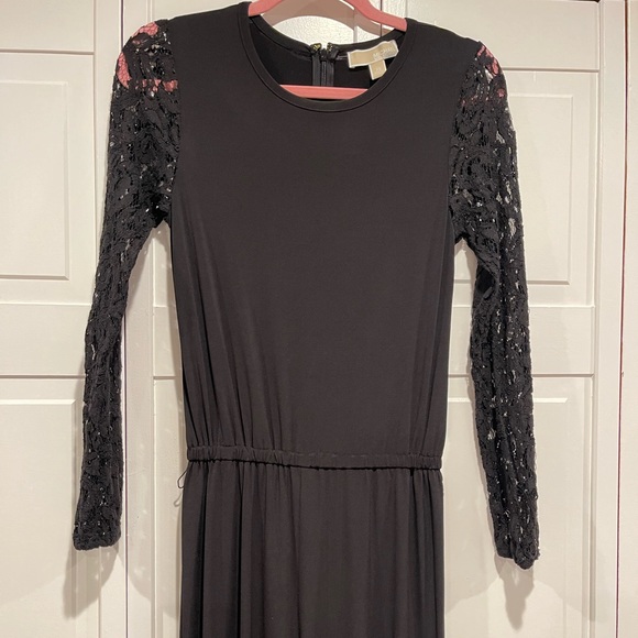 Michael Kors Black Stretch Jumpsuit w/ Lace Sleeves (Size XS) - Picture 9 of 9